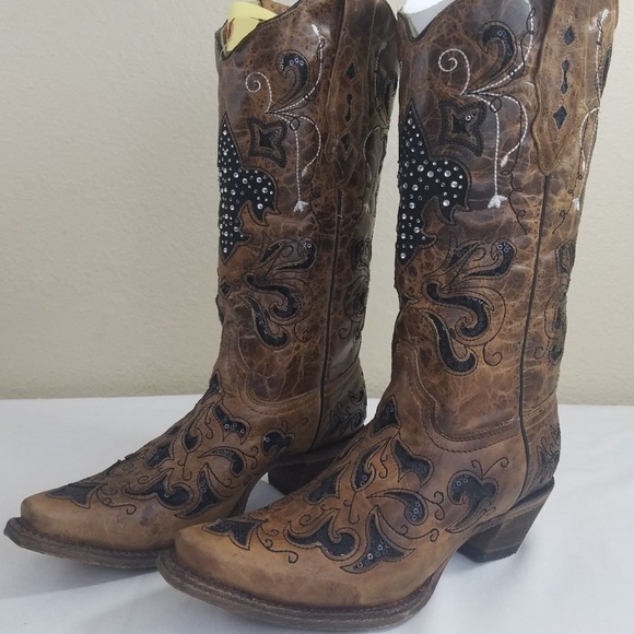 corral sequin leather western boot